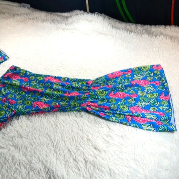 Simply Southern Bell Sleeved Tropical Midi Dress Seahorse & Shells Women's Large - Picture 8 of 13